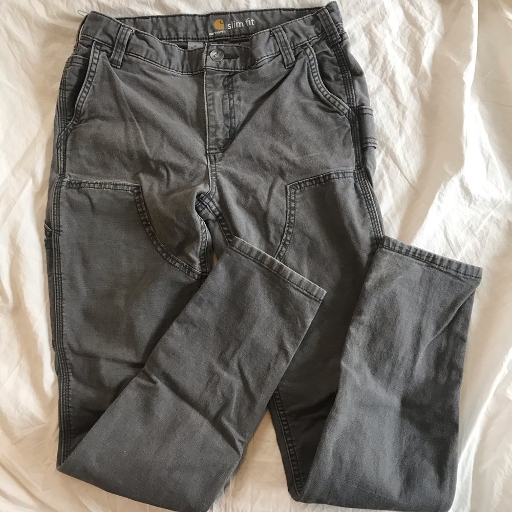 Carhartt Slim Fit Work Pants Size 2 Gray